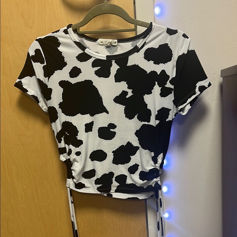 Cow print top